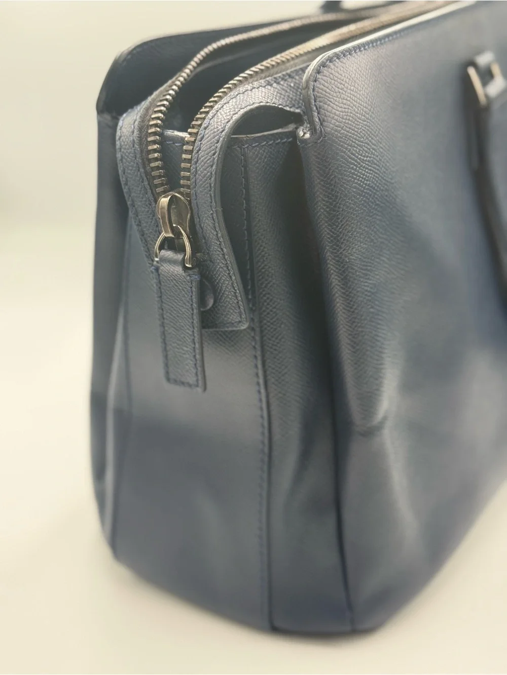 Valentino Garavani Vintage Navy Blue Leather Tote